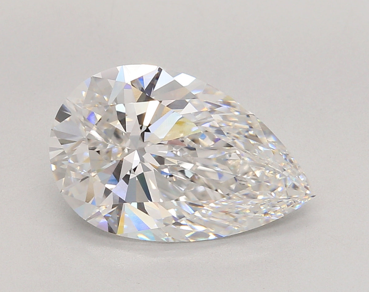5.05 Carat Pear Shaped, Ideal Cut, E Color, VVS2 Clarity, IGI Certified Lab Grown Diamond