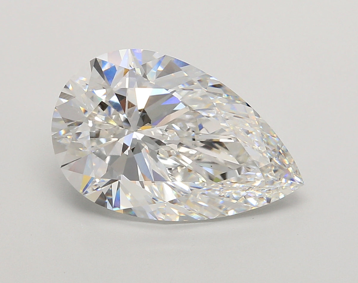 5.52 Carat Pear Shaped, Ideal Cut, E Color, VS1 Clarity, IGI Certified Lab Grown Diamond