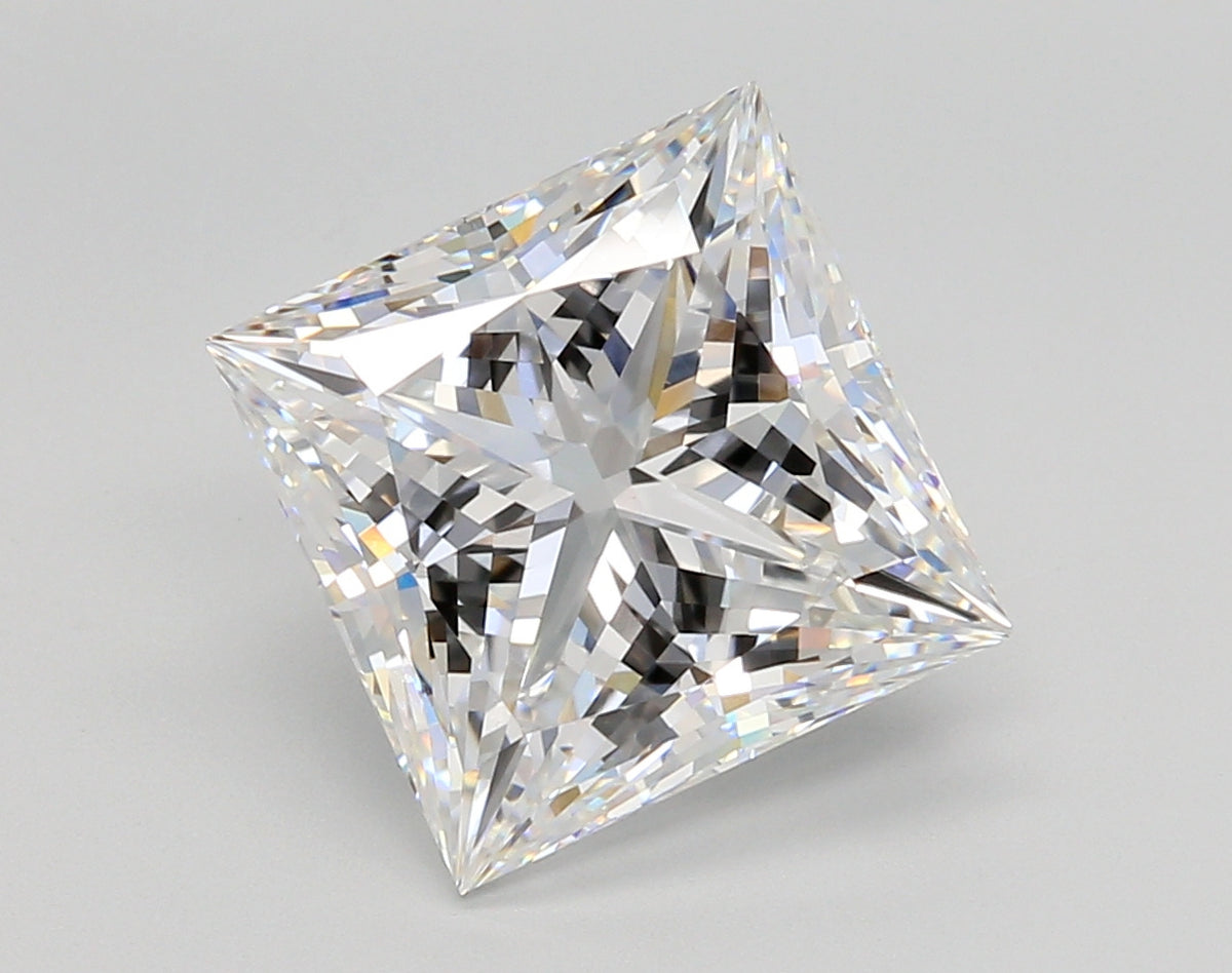5.02 Carat Princess Shaped, Ideal Cut, D Color, VVS1 Clarity, IGI Certified Lab Grown Diamond