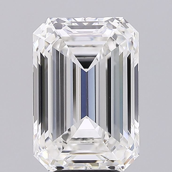 6.06 Carat Emerald Shaped, Ideal Cut, F Color, VVS2 Clarity, IGI Certified Lab Grown Diamond