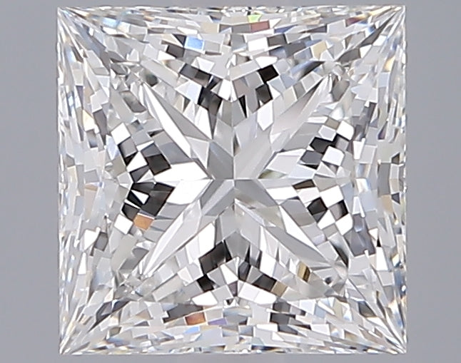 2.07 Carat Princess Shaped, Ideal Cut, F Color, VVS2 Clarity, IGI Certified Lab Grown Diamond