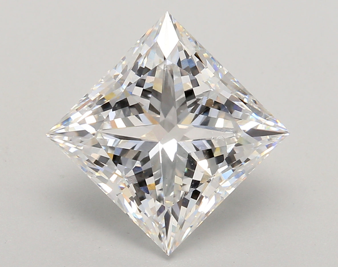5.07 Carat Princess Shaped, Ideal Cut, E Color, VS1 Clarity, IGI Certified Lab Grown Diamond