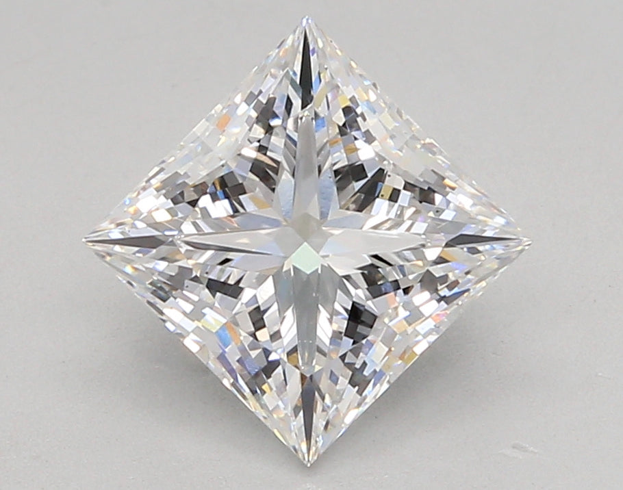 3.03 Carat Princess Shaped, Ideal Cut, D Color, VS2 Clarity, IGI Certified Lab Grown Diamond