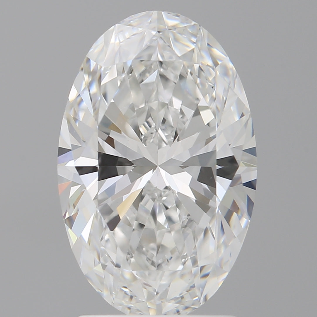2.56 Carat Oval Shaped, Ideal Cut, E Color, VVS2 Clarity, IGI Certified Lab Grown Diamond