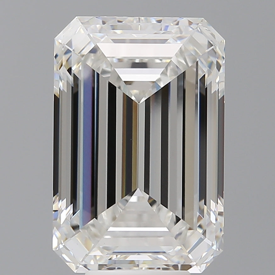 8.59 Carat Emerald Shaped, Ideal Cut, F Color, VVS2 Clarity, IGI Certified Lab Grown Diamond