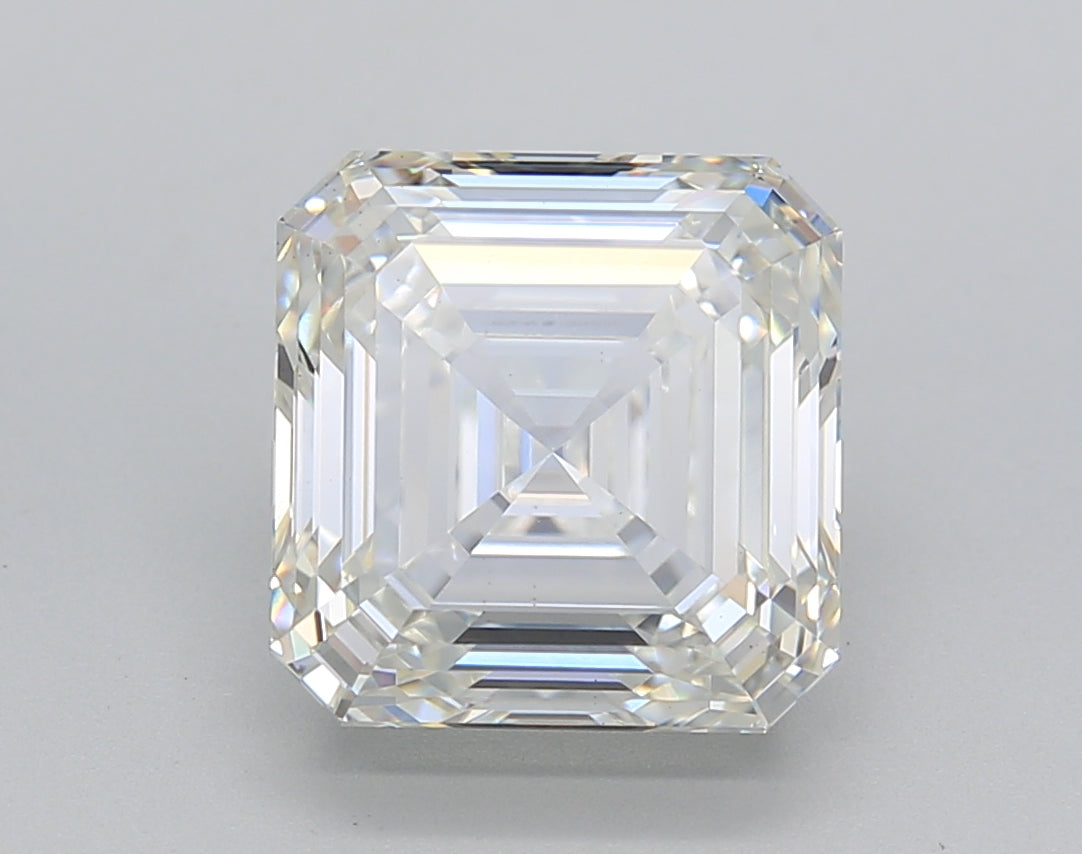 4.08 Carat Asscher Shaped, Ideal Cut, G Color, VS1 Clarity, IGI Certified Lab Grown Diamond