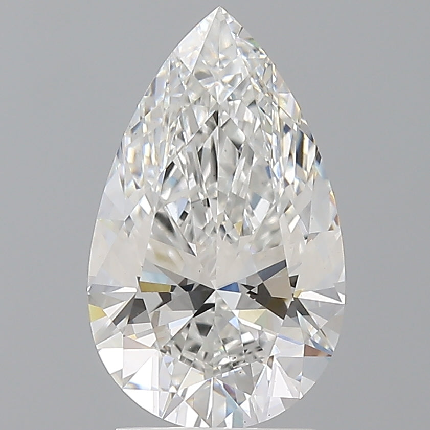 2.59 Carat Pear Shaped, Ideal Cut, E Color, VS1 Clarity, IGI Certified Lab Grown Diamond