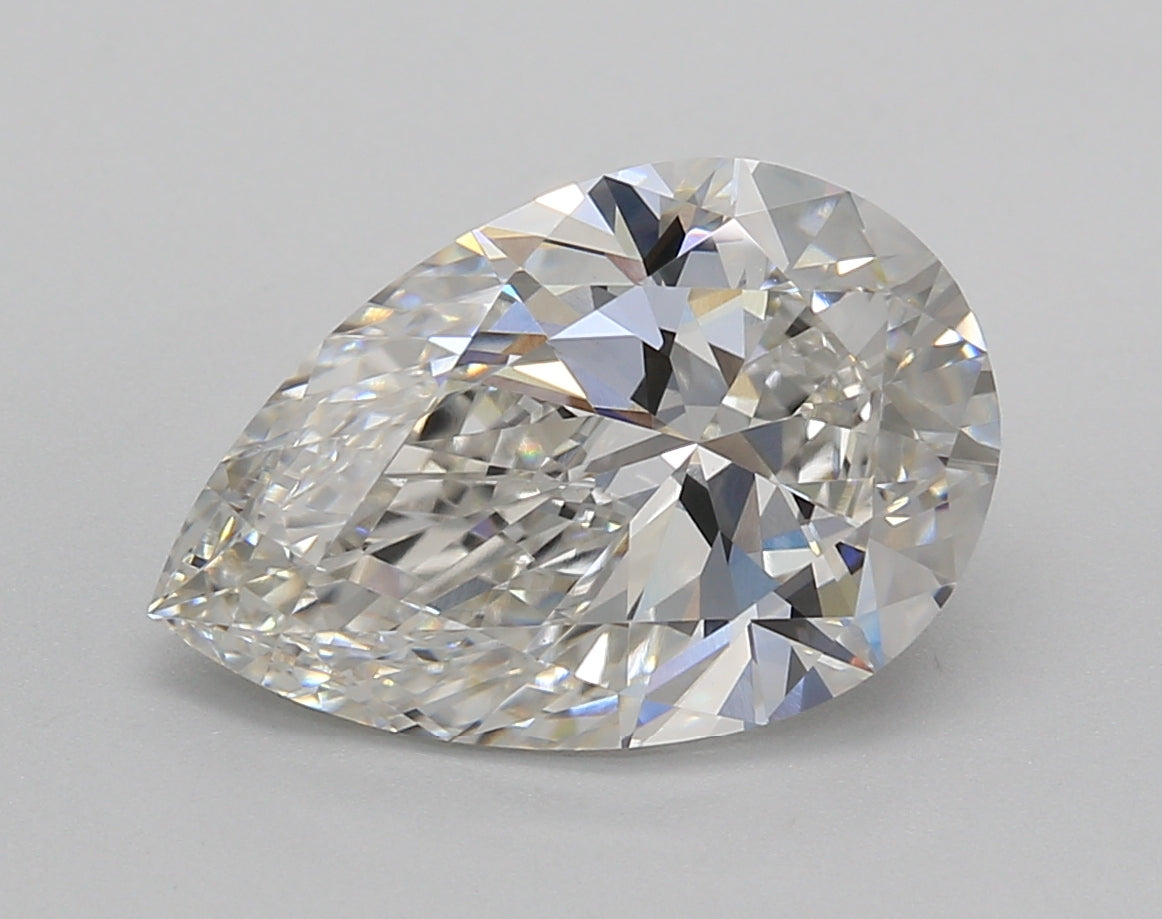 4.02 Carat Pear Shaped, Excellent Cut, F Color, VVS2 Clarity, IGI Certified Lab Grown Diamond