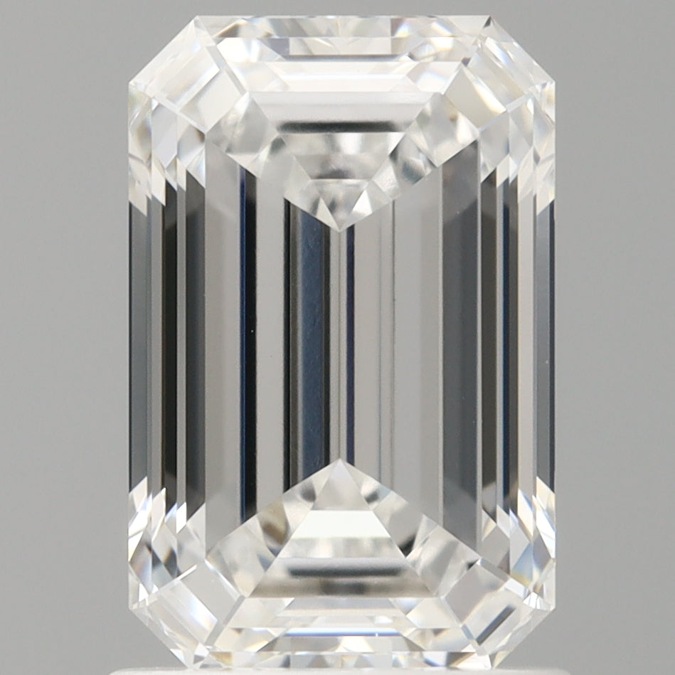 1.59 Carat Emerald Shaped, Ideal Cut, D Color, VVS1 Clarity, IGI Certified Lab Grown Diamond