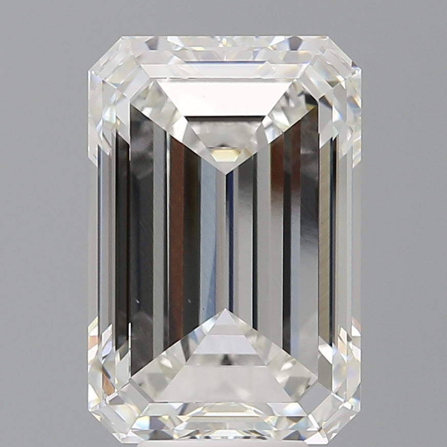 8.59 Carat Emerald Shaped, Ideal Cut, F Color, VVS2 Clarity, IGI Certified Lab Grown Diamond