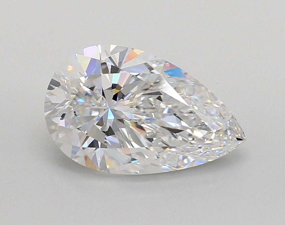 2.53 Carat Pear Shaped, Ideal Cut, D Color, VVS1 Clarity, IGI Certified Lab Grown Diamond