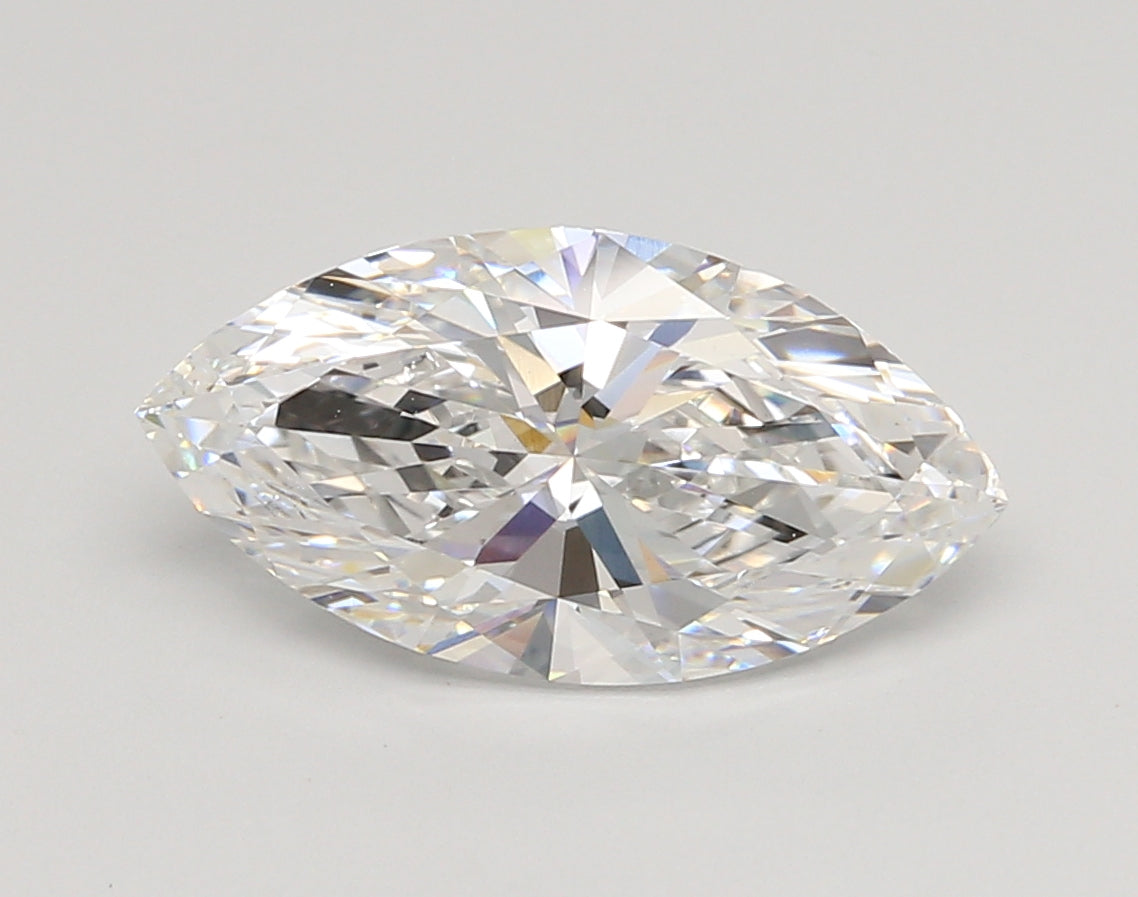 3.01 Carat Marquise Shaped, Ideal Cut, E Color, VVS2 Clarity, IGI Certified Lab Grown Diamond