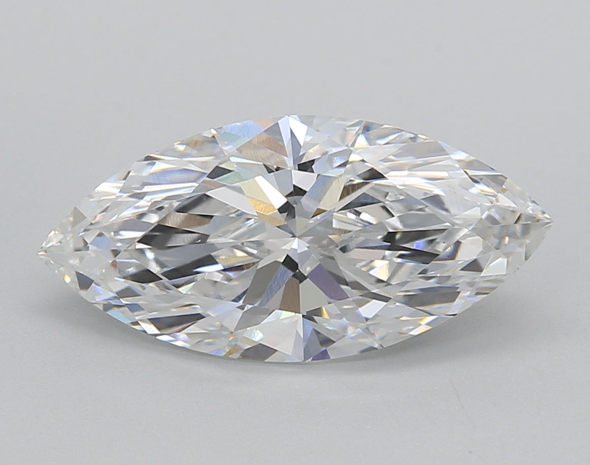 3.02 Carat Marquise Shaped, Excellent Cut, D Color, VS1 Clarity, IGI Certified Lab Grown Diamond