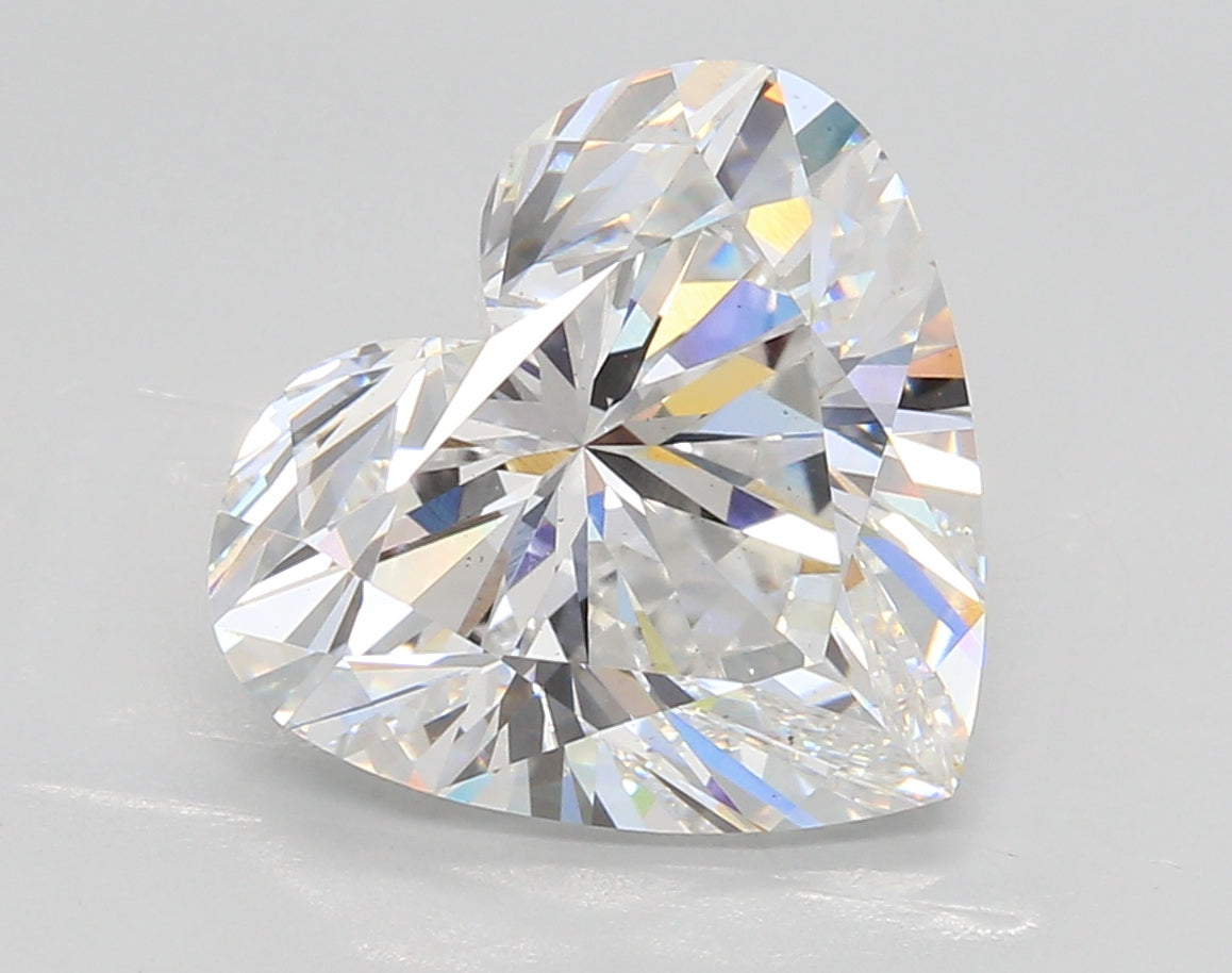 5.57 Carat Heart Shaped, Ideal Cut, D Color, VS1 Clarity, IGI Certified Lab Grown Diamond