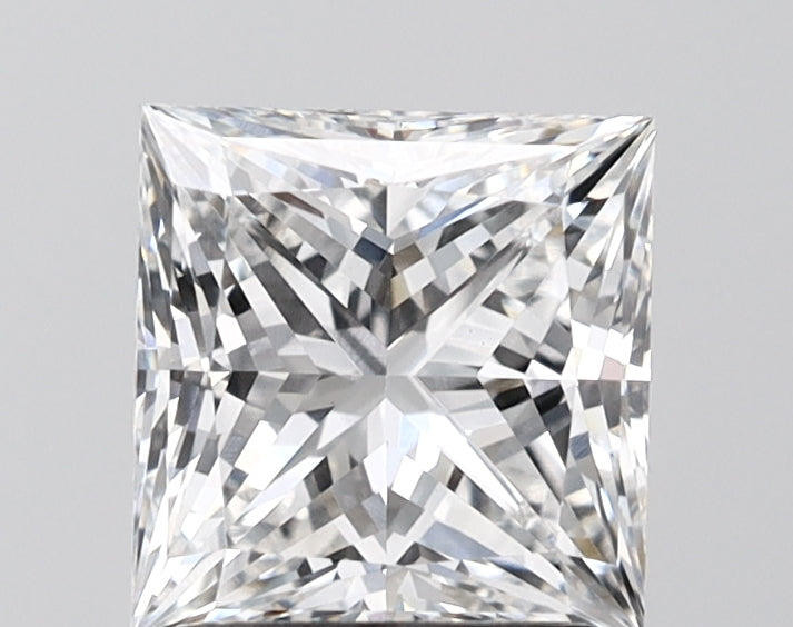2.01 Carat Princess Shaped, Ideal Cut, D Color, VVS2 Clarity, IGI Certified Lab Grown Diamond