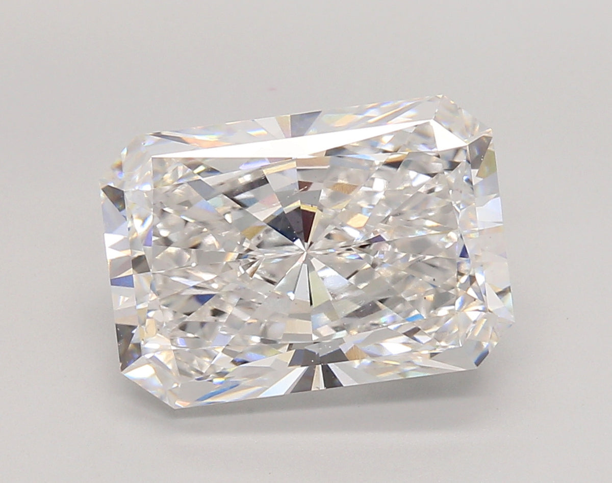 5.57 Carat Radiant Shaped, Ideal Cut, E Color, VS1 Clarity, IGI Certified Lab Grown Diamond