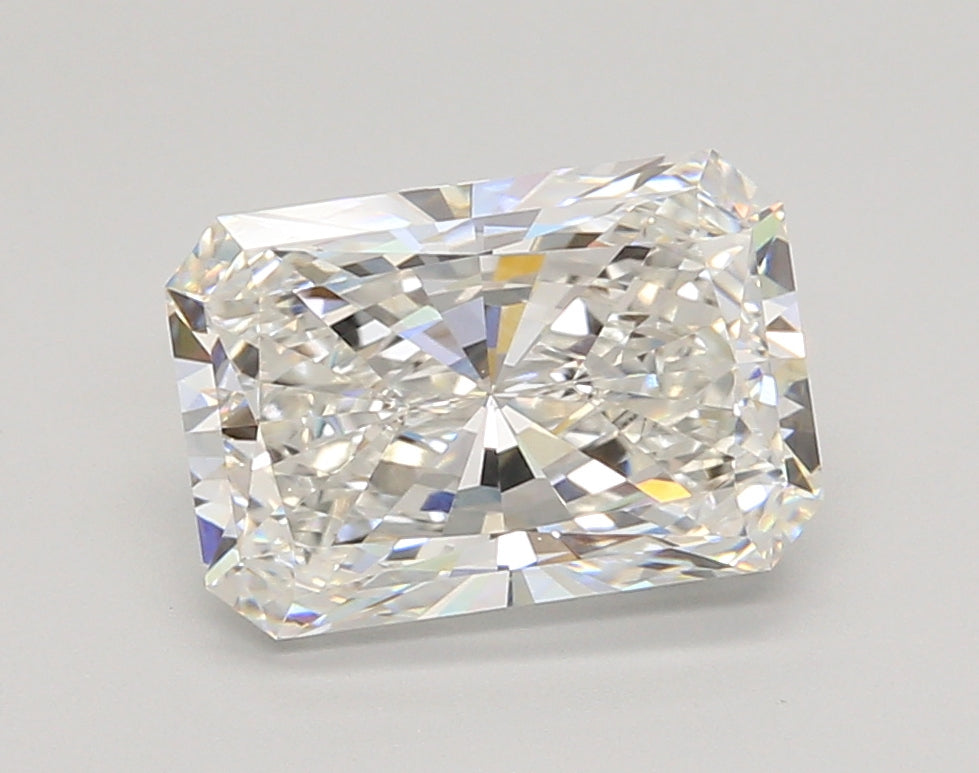 3.05 Carat Radiant Shaped, Ideal Cut, F Color, VVS2 Clarity, IGI Certified Lab Grown Diamond