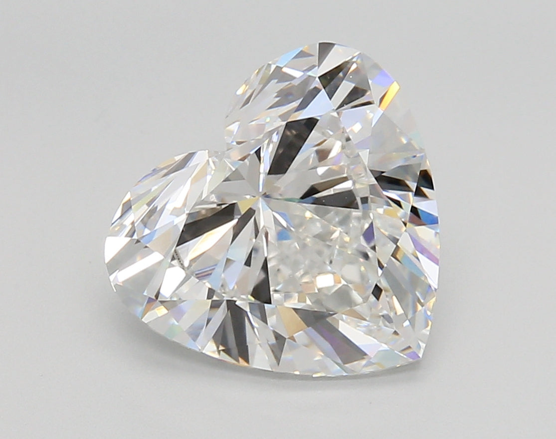4.03 Carat Heart Shaped, Excellent Cut, D Color, VVS2 Clarity, IGI Certified Lab Grown Diamond
