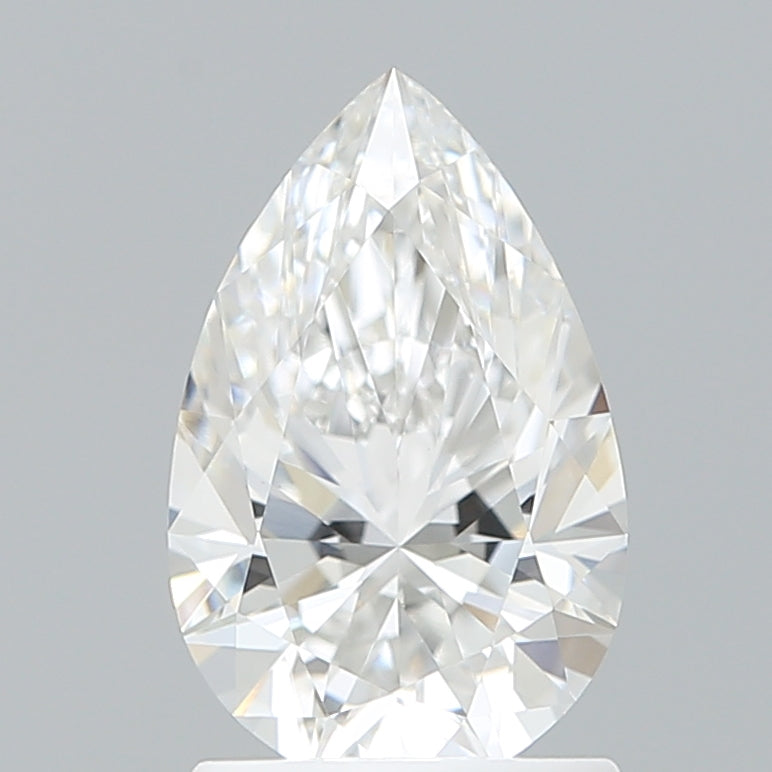 1.57 Carat Pear Shaped, Excellent Cut, E Color, VVS2 Clarity, IGI Certified Lab Grown Diamond