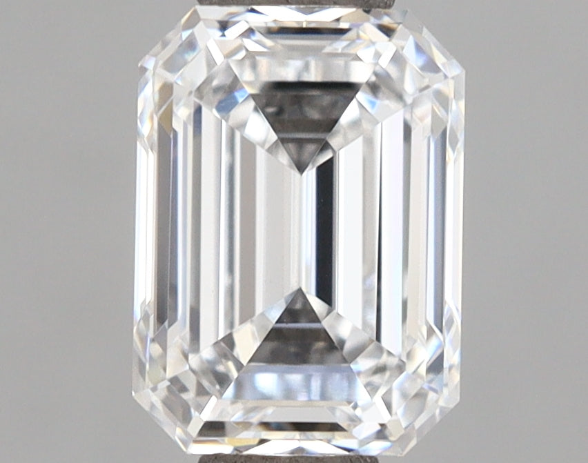 1.11 Carat Emerald Shaped, Ideal Cut, D Color, VVS2 Clarity, IGI Certified Lab Grown Diamond