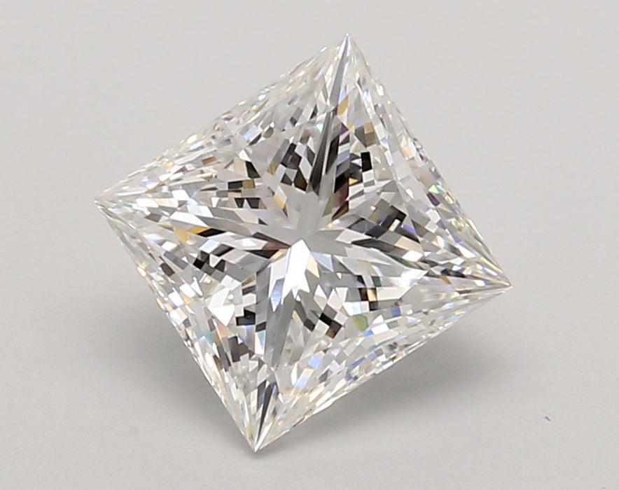 2.02 Carat Princess Shaped, Ideal Cut, F Color, VVS2 Clarity, IGI Certified Lab Grown Diamond