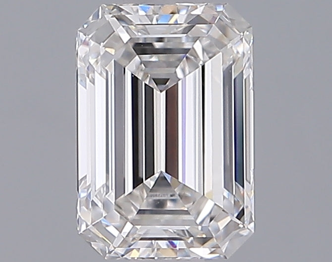 1.28 Carat Emerald Shaped, Ideal Cut, F Color, VVS2 Clarity, IGI Certified Lab Grown Diamond