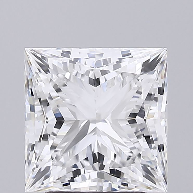 3.03 Carat Princess Shaped, Ideal Cut, D Color, VVS2 Clarity, IGI Certified Lab Grown Diamond