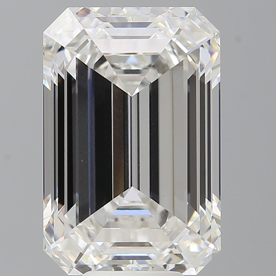 10.04 Carat Emerald Shaped, Ideal Cut, F Color, VVS2 Clarity, IGI Certified Lab Grown Diamond