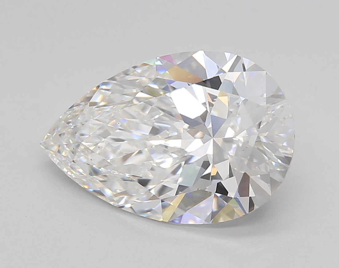 3.52 Carat Pear Shaped, Ideal Cut, E Color, VS1 Clarity, IGI Certified Lab Grown Diamond