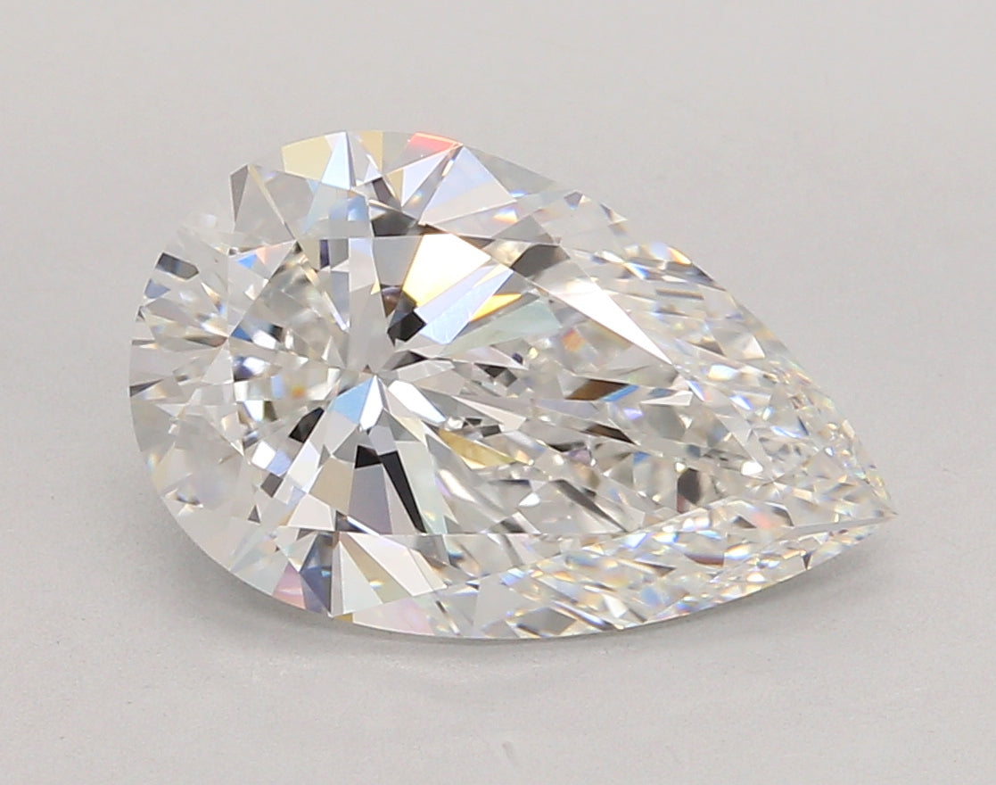 4.54 Carat Pear Shaped, Ideal Cut, E Color, VVS2 Clarity, IGI Certified Lab Grown Diamond