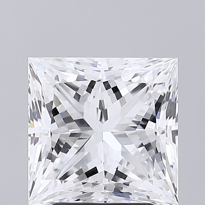 3.10 Carat Princess Shaped, Ideal Cut, D Color, VVS2 Clarity, IGI Certified Lab Grown Diamond