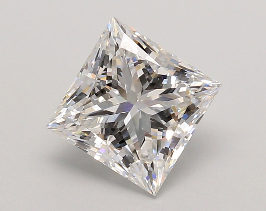 2.04 Carat Princess Shaped, Ideal Cut, F Color, VVS2 Clarity, IGI Certified Lab Grown Diamond