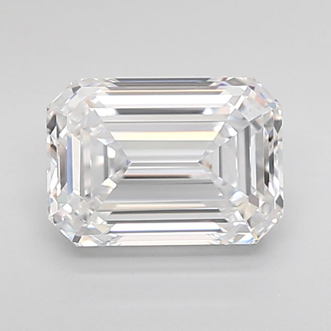 2.05 Carat Emerald Shaped, Ideal Cut, D Color, VVS2 Clarity, IGI Certified Lab Grown Diamond