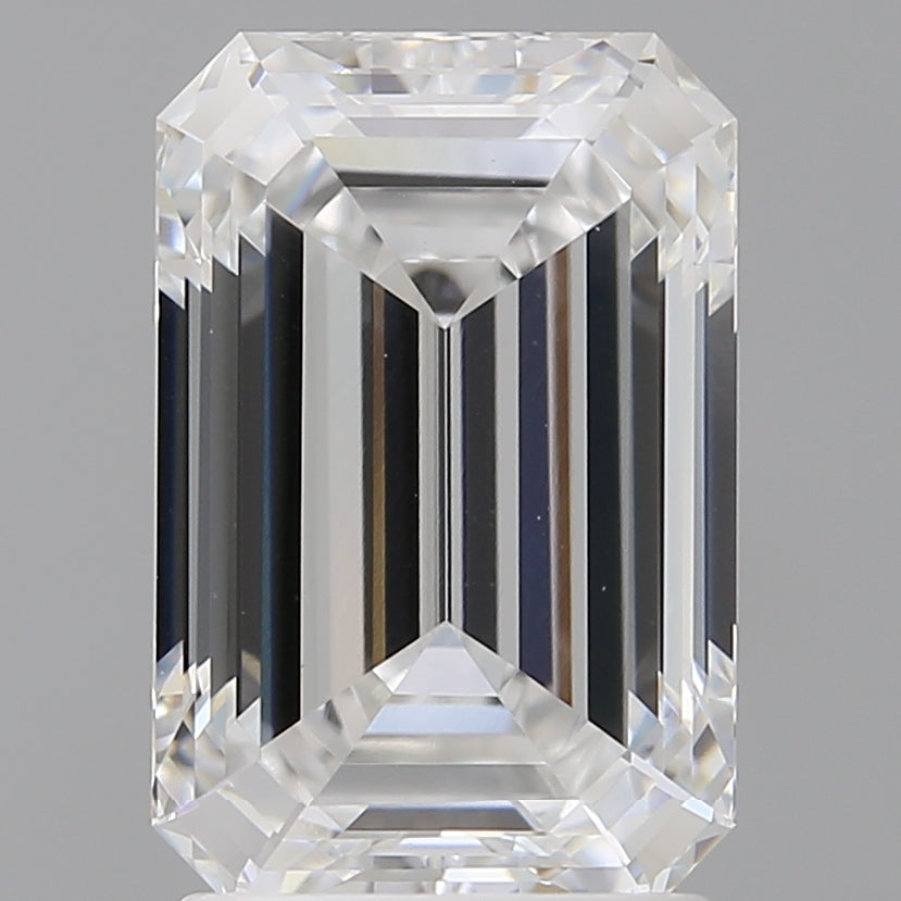 2.60 Carat Emerald Shaped, Ideal Cut, D Color, VVS2 Clarity, IGI Certified Lab Grown Diamond