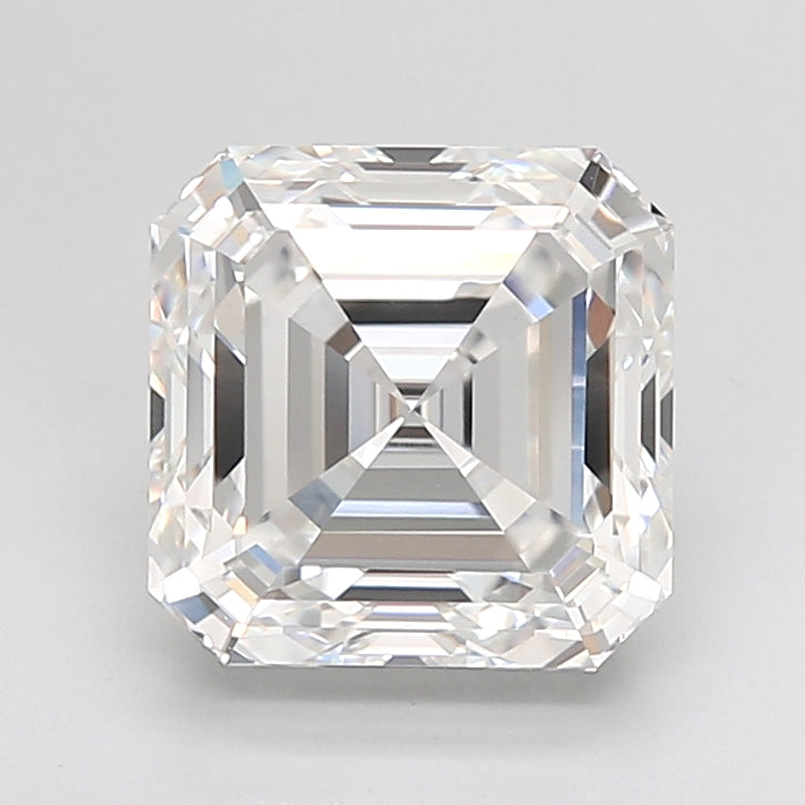 4.09 Carat Asscher Shaped, Ideal Cut, E Color, VVS2 Clarity, IGI Certified Lab Grown Diamond