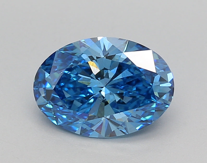 1.55 Carat Oval Shaped, FANCY VIVID BLUE Color, VS1 Clarity, IGI Certified Lab Grown Diamond