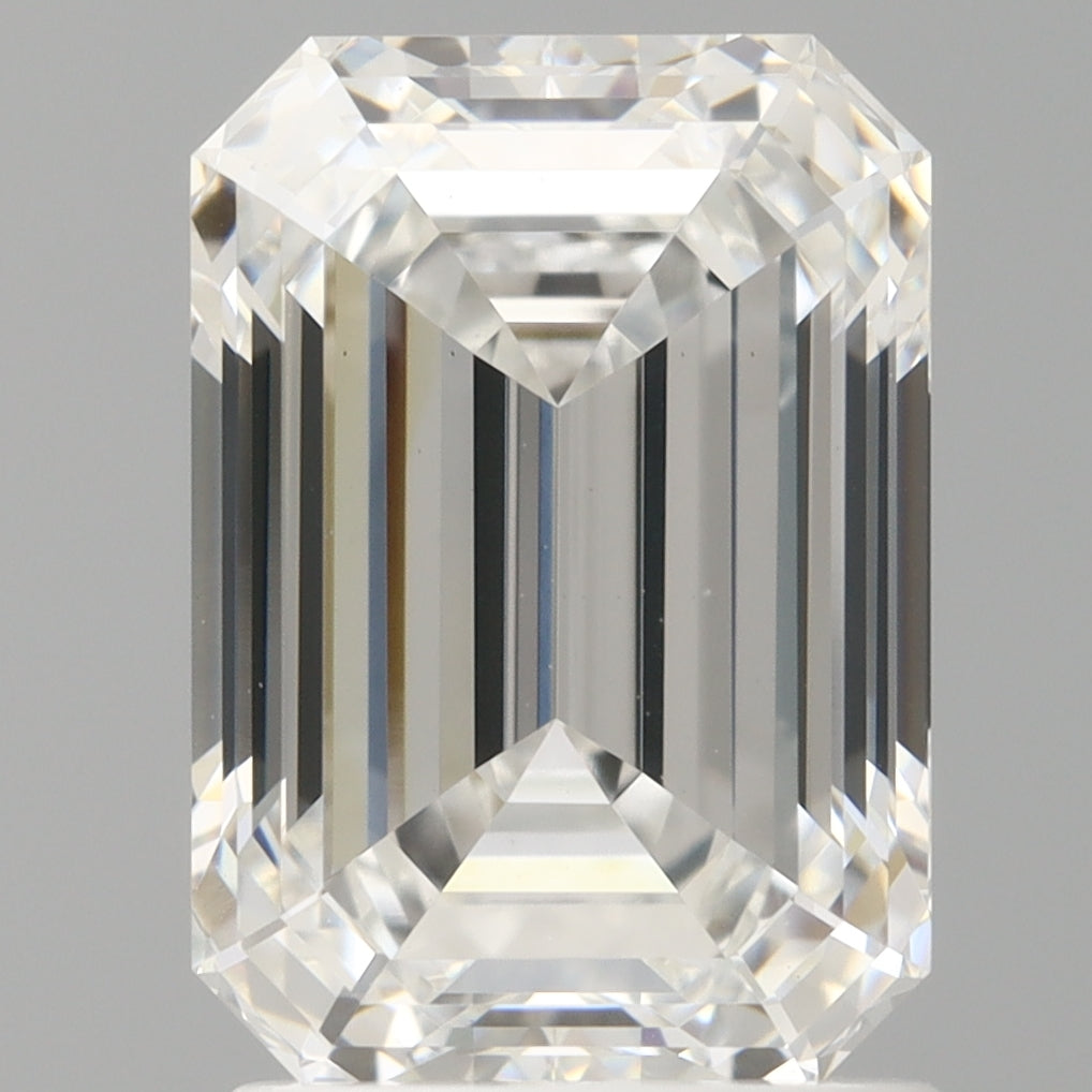 2.10 Carat Emerald Shaped, Ideal Cut, E Color, VVS2 Clarity, IGI Certified Lab Grown Diamond