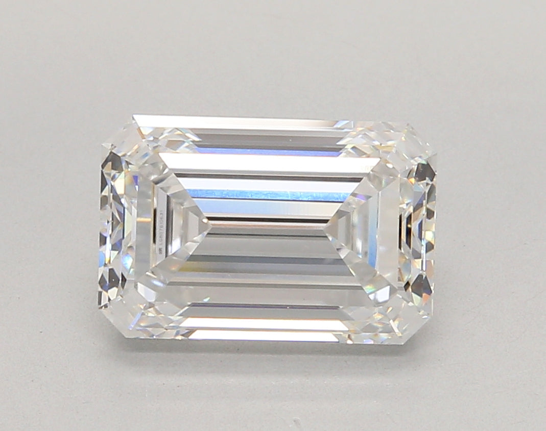 4.01 Carat Emerald Shaped, Ideal Cut, D Color, VVS2 Clarity, IGI Certified Lab Grown Diamond