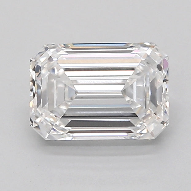 1.56 Carat Emerald Shaped, Ideal Cut, D Color, VVS2 Clarity, IGI Certified Lab Grown Diamond