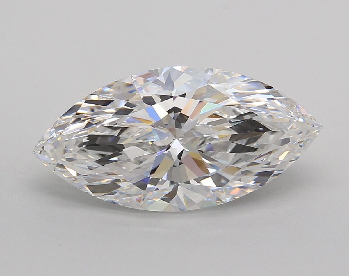 5.02 Carat Marquise Shaped, Excellent Cut, E Color, VVS2 Clarity, IGI Certified Lab Grown Diamond