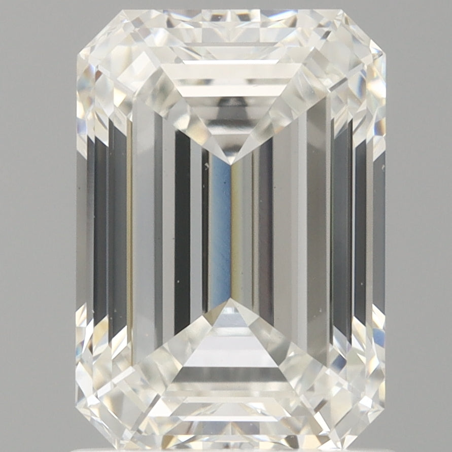 1.56 Carat Emerald Shaped, Ideal Cut, E Color, VVS2 Clarity, IGI Certified Lab Grown Diamond