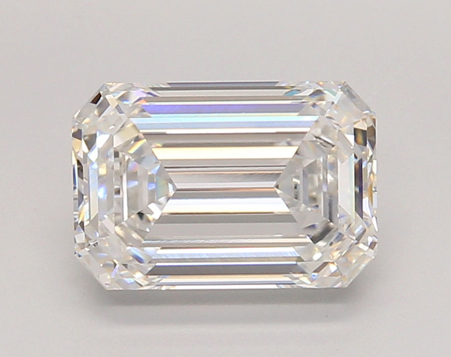 3.05 Carat Emerald Shaped, Ideal Cut, E Color, VVS1 Clarity, IGI Certified Lab Grown Diamond