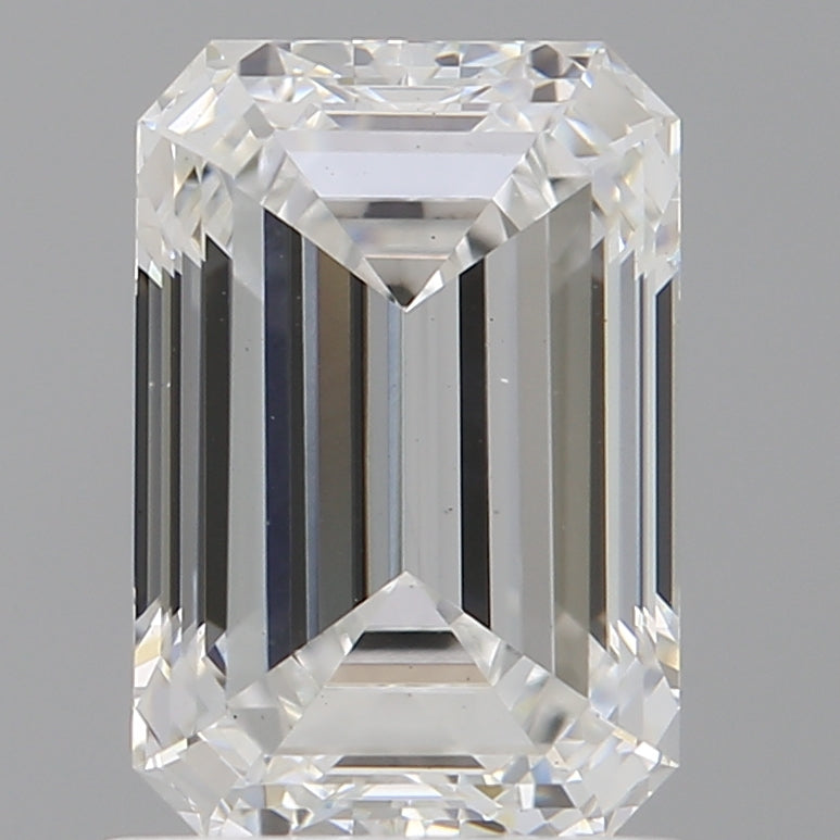 1.53 Carat Emerald Shaped, Ideal Cut, D Color, VS1 Clarity, IGI Certified Lab Grown Diamond