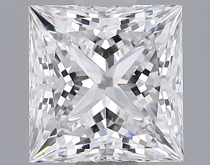 1.37 Carat Princess Shaped, Ideal Cut, D Color, VVS2 Clarity, IGI Certified Lab Grown Diamond