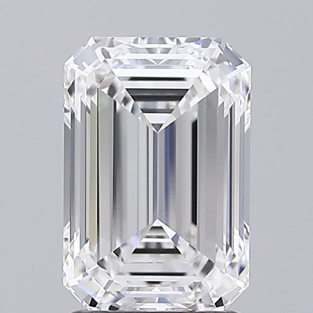 2.21 Carat Emerald Shaped, Ideal Cut, E Color, FL Clarity, IGI Certified Lab Grown Diamond