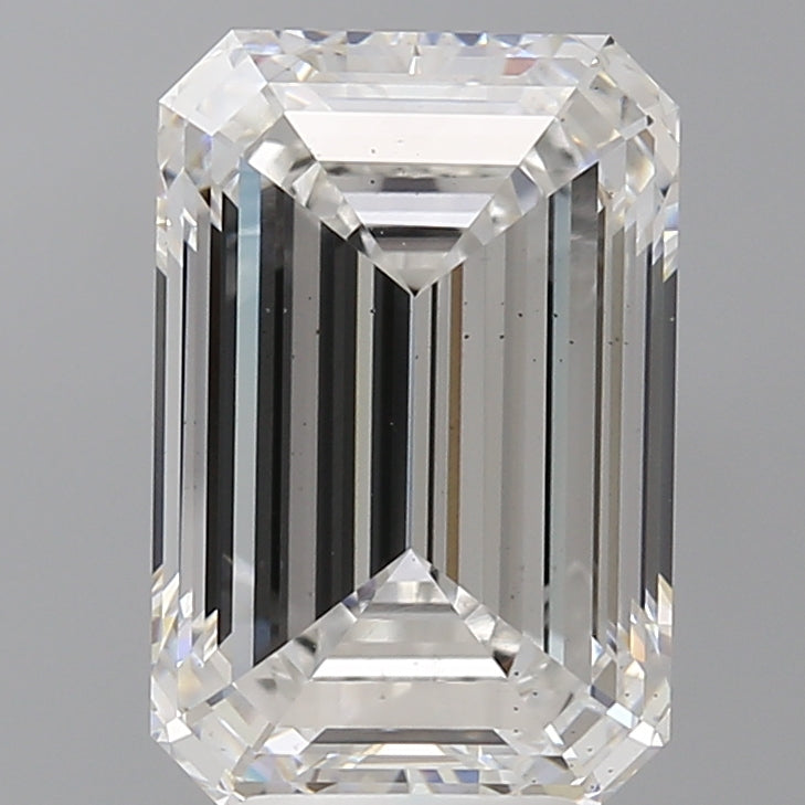 5.52 Carat Emerald Shaped, Ideal Cut, F Color, VS2 Clarity, IGI Certified Lab Grown Diamond