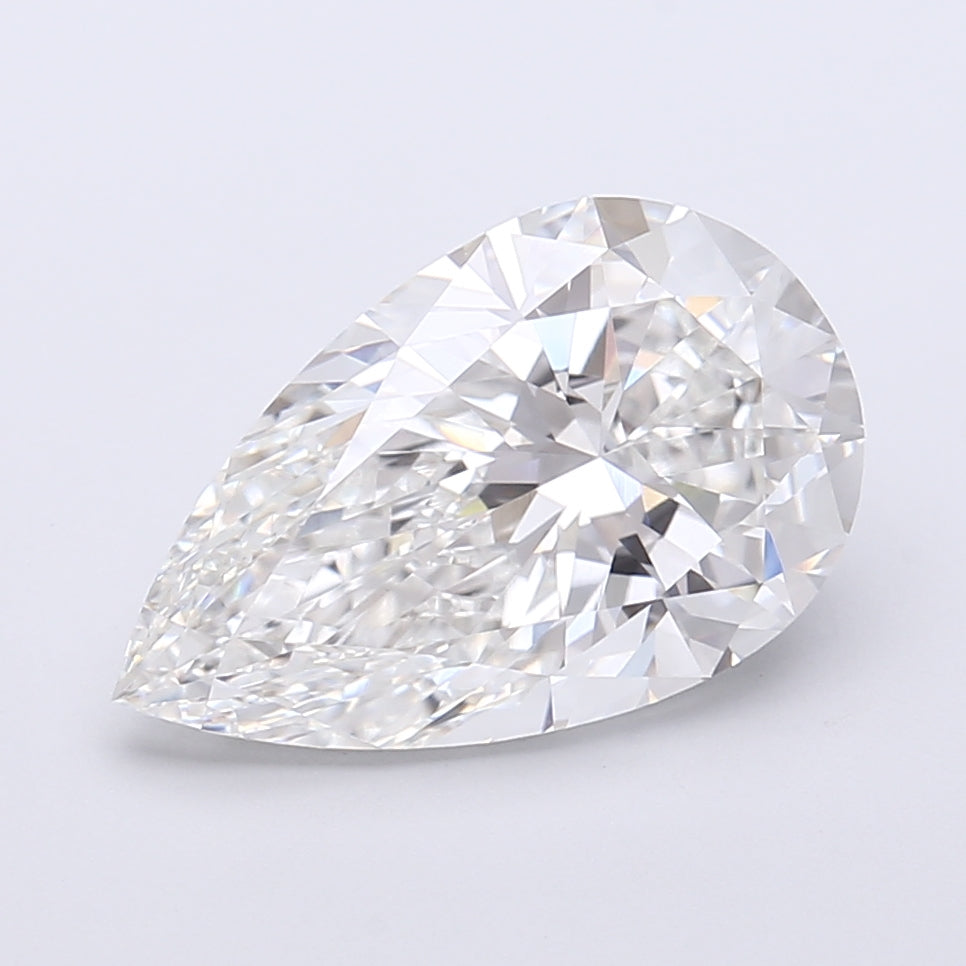 4.28 Carat Pear Shaped, Very Good Cut, F Color, VVS2 Clarity, IGI Certified Lab Grown Diamond