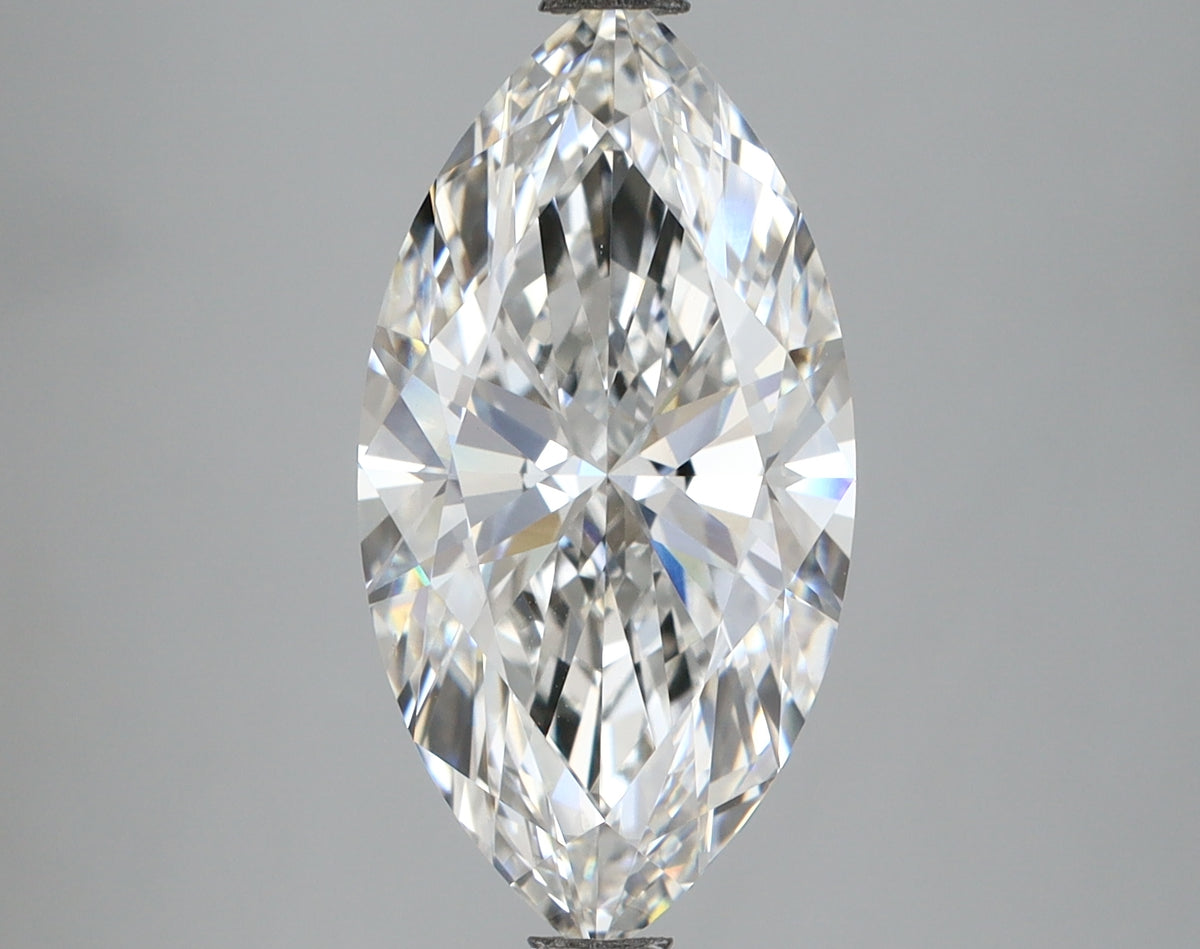 4.10 Carat Marquise Shaped, Ideal Cut, F Color, VVS2 Clarity, IGI Certified Lab Grown Diamond