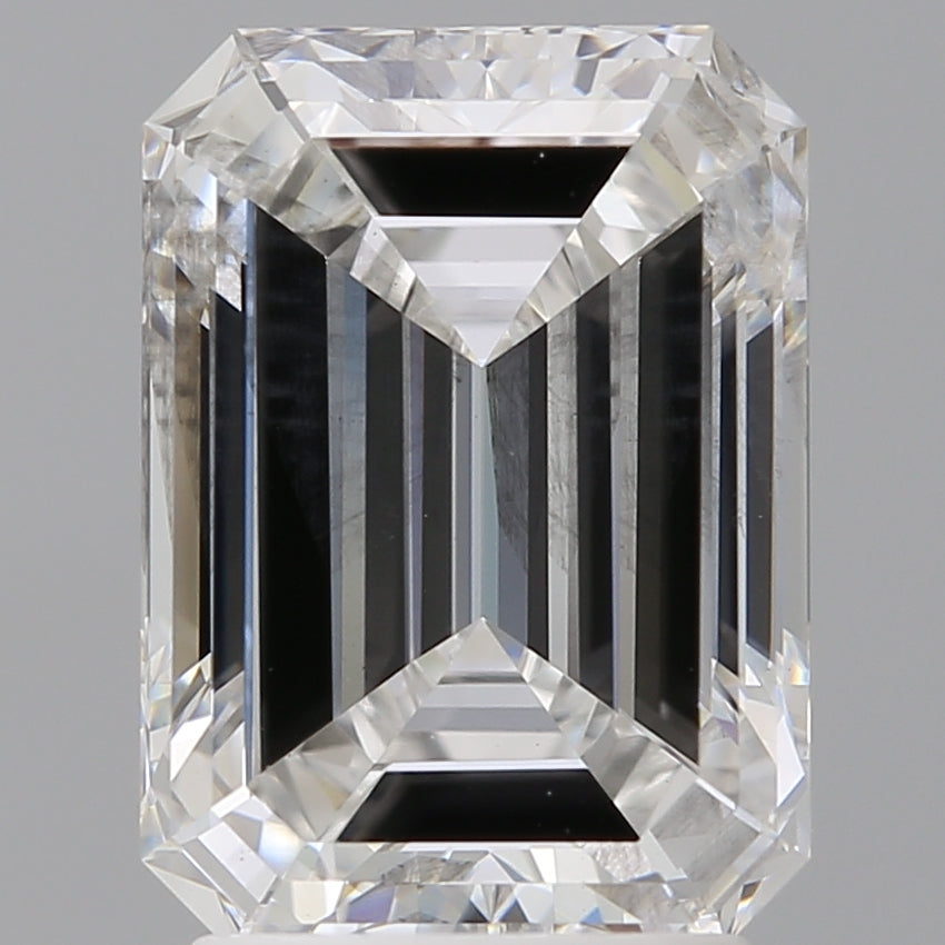 3.01 Carat Emerald Shaped, Ideal Cut, F Color, SI2 Clarity, IGI Certified Lab Grown Diamond