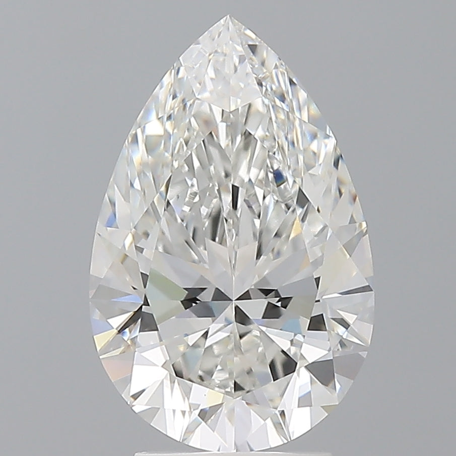 3.53 Carat Pear Shaped, Ideal Cut, F Color, VVS2 Clarity, IGI Certified Lab Grown Diamond